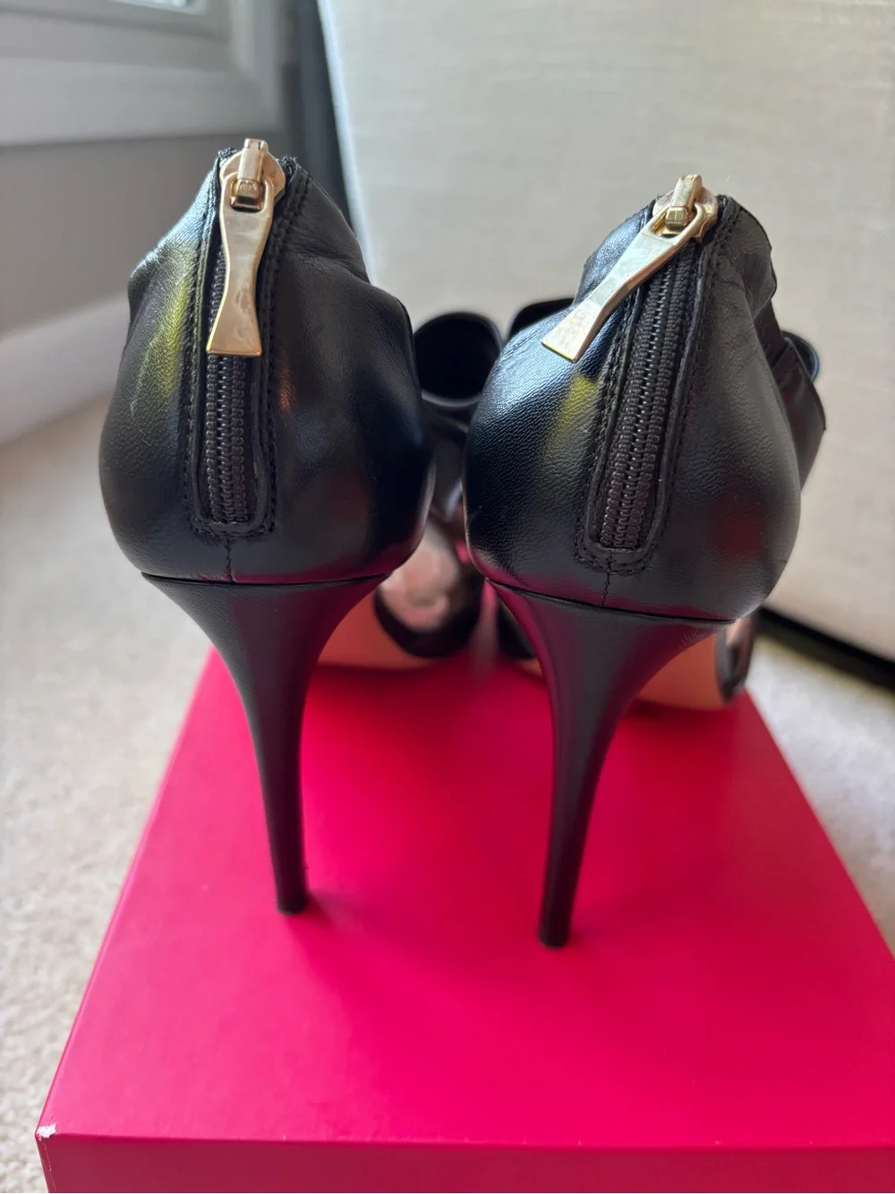 kate spade Black Open-Toe Bow Heel Sandals